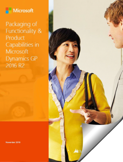 Packaging Of Functionality And Product Capabilities In Microsoft Dynamics GP 2016 R2