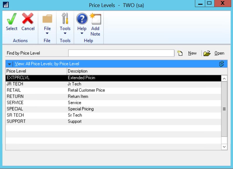 Price-LevelsEDITED Dynamics GP Inventory Control Module Interface with Medical Systems