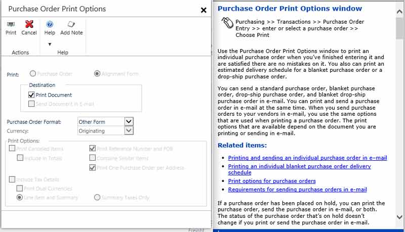 Purchase-Order-PrintOPTIONSEDITED Dynamics GP (Great Plains) Increases Healthcare Purchasing Efficiency