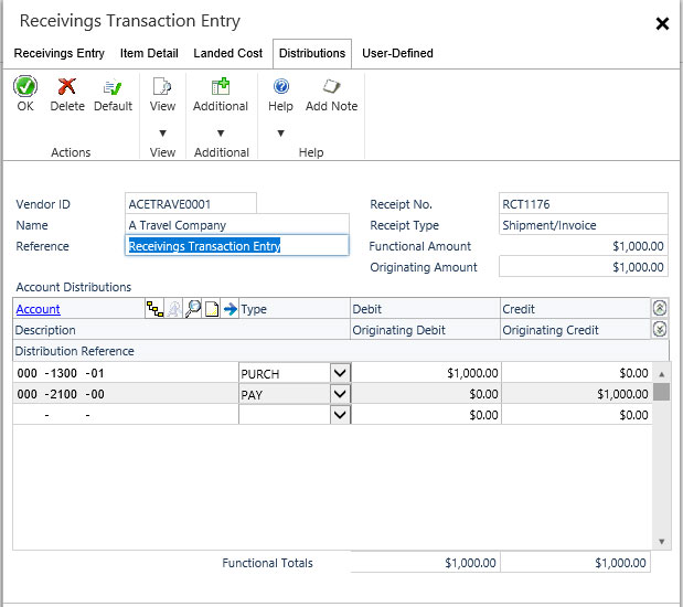 Receivings-Transaction-Entry-DistributionsEDITED Dynamics GP (Great Plains) Increases Healthcare Purchasing Efficiency