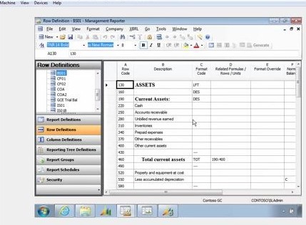 Better view of Management Reporter for Microsoft Dynamics SL (Solomon)