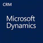 Microsoft Dynamics CRM Customer Relationship Management White And Blue Logo