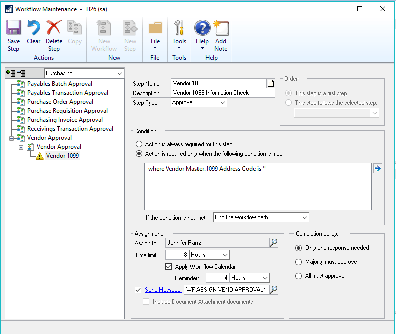 Workflow Functionality - Feature in Dynamics GP (Great Plains) 2018